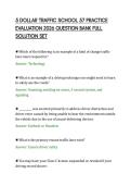 5 DOLLAR TRAFFIC SCHOOL 57 PRACTICE&NewLine;EVALUATION 2026 QUESTION BANK FULL&NewLine;SOLUTION SET