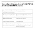 Neuroanatomy  Bundled Exam Questions WITH  CORRECT Answers
