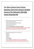 Fire Alarm Systems Exam Practice  &NewLine;Questions And Correct Answers &lpar;Verified &NewLine;Answers&rpar; Plus Rationales 2026 Q&A &NewLine;Instant Download Pdf 