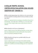 5 DOLLAR TRAFFIC SCHOOL&NewLine;CERTIFICATION EVALUATION 2026 SOLVED&NewLine;QUESTION SET GRADED A&plus;