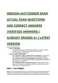 Oregon Auctioneer Exam Actual Questions & Verified Answers 2026&sol;2027 &vert; S-Tier Elite Test Bank & Study Guide