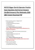 NCCCO Digger Derrick Operator Practice &NewLine;Exam Questions And Correct Answers &NewLine;&lpar;Verified Answers&rpar; Plus Rationales 2026 &NewLine;Q&A Instant Download Pdf 