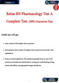 Relias RN Pharmacology Test A &vert; Drug Actions&comma; Side Effects & Dosage Calculations &vert; Verified Study Guide