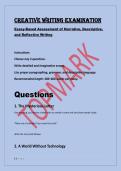 CREATIVE WRITING EXAMINATION &NewLine;Essay-Based Assessment of Narrative&comma; Descriptive&comma; &NewLine;and Reflective Writing