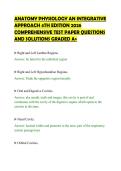 ANATOMY PHYSIOLOGY AN INTEGRATIVE&NewLine;APPROACH 4TH EDITION 2026&NewLine;COMPREHENSIVE TEST PAPER QUESTIONS&NewLine;AND SOLUTIONS GRADED A&plus;
