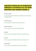 ANATOMY PHYSIOLOGY AN INTEGRATIVE&NewLine;APPROACH 4TH EDITION 2026 TEST BANK&NewLine;QUESTIONS AND ANSWERS GRADED A&plus;