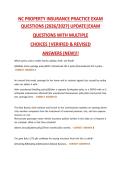 NC PROPERTY INSURANCE PRACTICE EXAM&NewLine;QUESTIONS &lpar;2026&sol;2027&rpar; UPDATE&vert;EXAM&NewLine;QUESTIONS WITH MULTIPLE&NewLine;CHOICES &vert;VERIFIED & REVISED&NewLine;ANSWERS &lpar;NEW&rpar;&excl;&excl;