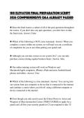 100 ELEVATOR FINAL PREPARATION SCRIPT&NewLine;2026 COMPREHENSIVE Q&A ALREADY PASSED
