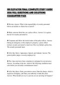 100 ELEVATOR FINAL COMPLETE STUDY GUIDE&NewLine;2026 FULL QUESTIONS AND SOLUTIONS&NewLine;GUARANTEED PASS