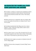 100 ELEVATOR TEST PAPER 2026 STUDY&NewLine;GUIDE QUESTIONS AND ANSWERS