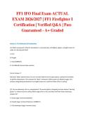 FF1 IFO Final Exam ACTUAL EXAM 2026&sol;2027 &vert; FF1 Firefighter I Certification &vert; Verified Q&A &vert; Pass Guaranteed - A&plus; Graded