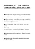 911 DRIVING SCHOOL FINAL PAPER 2026&NewLine;COMPLETE QUESTIONS WITH SOLUTIONS