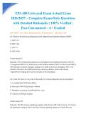 EPA 608 Universal Exam Actual Exam 2026&sol;2027 &ndash; Complete Exam-Style Questions with Detailed Rationales &vert; 100&percnt; Verified &vert; Pass Guaranteed &ndash; A&plus; Graded&NewLine;&NewLine;