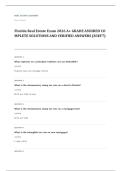 Florida real estate EXAM A&plus; GRADE ASSURED COMPLETE SOLUTIONS AND VERIFIED ANSWERS