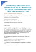 ATI PN Medical Surgical Package Complete Exam Bundle Actual Exam 2026&sol;2027 &vert; Complete Exam-Style Questions &vert; 100&percnt; Verified &ndash; Detailed Rationales &ndash; Pass Guaranteed &ndash; A&plus; Graded