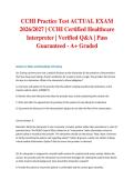 CCHI Practice Test ACTUAL EXAM 2026&sol;2027 &vert; CCHI Certified Healthcare Interpreter &vert; Verified Q&A &vert; Pass Guaranteed - A&plus; Graded