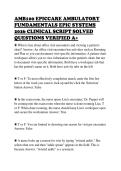 AMB100 EPICCARE AMBULATORY&NewLine;FUNDAMENTALS EPIC SYSTEMS&NewLine;2026 CLINICAL SCRIPT SOLVED&NewLine;QUESTIONS VERIFIED A&plus;&NewLine;