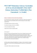 WGU D677 Elementary Literacy Curriculum ACTUAL EXAM 2026&sol;2027 &vert; WGU D677 Literacy Instruction &vert; Verified Q&A &vert; Pass Guaranteed - A&plus; Graded