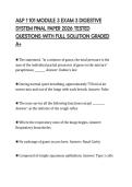 A&P 1 101 MODULE 3 EXAM 3 DIGESTIVE&NewLine;SYSTEM FINAL PAPER 2026 TESTED&NewLine;QUESTIONS WITH FULL SOLUTION GRADED&NewLine;A&plus;