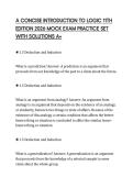 A CONCISE INTRODUCTION TO LOGIC 11TH&NewLine;EDITION 2026 MOCK EXAM PRACTICE SET&NewLine;WITH SOLUTIONS A&plus;