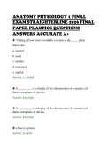ANATOMY PHYSIOLOGY 1 FINAL&NewLine;EXAM STRAIGHTERLINE 2026 FINAL&NewLine;PAPER PRACTICE QUESTIONS&NewLine;ANSWERS ACCURATE A&plus;