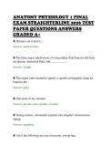 ANATOMY PHYSIOLOGY 1 FINAL&NewLine;EXAM STRAIGHTERLINE 2026 TEST&NewLine;PAPER QUESTIONS ANSWERS&NewLine;GRADED A&plus;&NewLine;