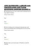 ANCC IQ DOMAINS 1 5 QBANK 2026&NewLine;CERTIFICATION TEST PAPER&NewLine;QUESTIONS ANSWERS GRADED A&plus;