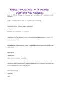 NRSG 327 Final Exam Nursing Course Complete Verified Questions and Answers Study Guide