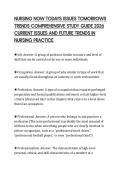 NURSING NOW TODAYS ISSUES TOMORROWS&NewLine;TRENDS COMPREHENSIVE STUDY GUIDE 2026&NewLine;CURRENT ISSUES AND FUTURE TRENDS IN&NewLine;NURSING PRACTICE&NewLine;