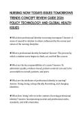 NURSING NOW TODAYS ISSUES TOMORROWS&NewLine;TRENDS CONCEPT REVIEW GUIDE 2026&NewLine;POLICY TECHNOLOGY AND GLOBAL HEALTH&NewLine;ISSUES&NewLine;