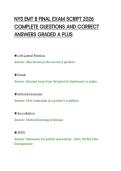 NYS EMT B FINAL EXAM SCRIPT 2026&NewLine;COMPLETE QUESTIONS AND CORRECT&NewLine;ANSWERS GRADED A PLUS&NewLine;