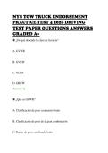 NYS TOW TRUCK ENDORSEMENT&NewLine;PRACTICE TEST 4 2026 DRIVING&NewLine;TEST PAPER QUESTIONS ANSWERS&NewLine;GRADED A&plus;&NewLine;