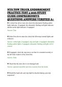NYS TOW TRUCK ENDORSEMENT&NewLine;PRACTICE TEST 4 2026 STUDY&NewLine;GUIDE COMPREHENSIVE&NewLine;QUESTIONS ANSWERS VERIFIED A&plus;