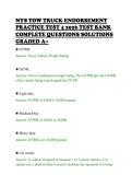 NYS TOW TRUCK ENDORSEMENT&NewLine;PRACTICE TEST 4 2026 TEST BANK&NewLine;COMPLETE QUESTIONS SOLUTIONS&NewLine;GRADED A&plus;