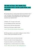 OB HESI ACTUAL TEST BANK FULL&NewLine;SOLUTION WITH TESTED QUESTIONS AND&NewLine;ANSWERS&NewLine;