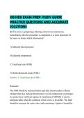 OB HESI EXAM PREP STUDY GUIDE&NewLine;PRACTICE QUESTIONS AND ACCURATE&NewLine;SOLUTIONS