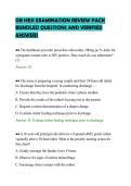 OB HESI EXAMINATION REVIEW PACK&NewLine;BUNDLED QUESTIONS AND VERIFIED&NewLine;ANSWERS