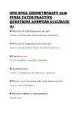 ONS ONCC CHEMOTHERAPY 2026&NewLine;FINAL PAPER PRACTICE&NewLine;QUESTIONS ANSWERS ACCURATE&NewLine;A&plus;&NewLine;