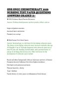 ONS ONCC CHEMOTHERAPY 2026&NewLine;NURSING TEST PAPER QUESTIONS&NewLine;ANSWERS GRADED A&plus;&NewLine;