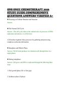 ONS ONCC CHEMOTHERAPY 2026&NewLine;STUDY GUIDE COMPREHENSIVE&NewLine;QUESTIONS ANSWERS VERIFIED A&plus;&NewLine;