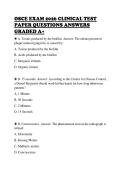 OSCE EXAM 2026 CLINICAL TEST&NewLine;PAPER QUESTIONS ANSWERS&NewLine;GRADED A&plus;&NewLine;