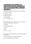 PARAMEDIC JB LEARNING ALL&NewLine;CHAPTER EXAMS 2026 EMERGENCY&NewLine;TEST PAPER QUESTIONS ANSWERS&NewLine;GRADED A&plus;&NewLine;