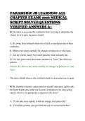 PARAMEDIC JB LEARNING ALL&NewLine;CHAPTER EXAMS 2026 MEDICAL&NewLine;SCRIPT SOLVED QUESTIONS&NewLine;VERIFIED ANSWERS A&plus;&NewLine;