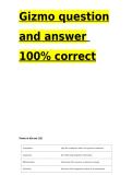 Gizmo question and answer 100&percnt; correct