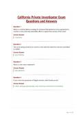 California Private Investigator Exam Questions and Answers&NewLine;