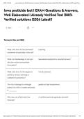 &NewLine;Iowa pesticide test &vert; EXAM Questions & Answers&comma; Well Elaborated &vert; Already Verified Test &vert;100&percnt; Verified solutions &vert;2026 Latest&excl;&excl;&NewLine;&NewLine;&NewLine;