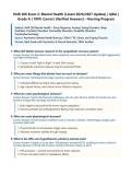 NUR 208 Exam 2 Mental Health Nursing Latest 2026&sol;2027 Update &vert; Comprehensive Questions and Verified Answers with Detailed Rationales &vert; Ethics&comma; Legal Issues&comma; Therapeutic Communication&comma; Psychiatric Disorders&comma; NCLEX Prep