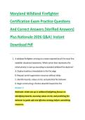 Maryland Wildland Firefighter &NewLine;Certification Exam Practice Questions &NewLine;And Correct Answers &lpar;Verified Answers&rpar; &NewLine;Plus Rationale 2026 Q&A&vert; Instant &NewLine;Download Pdf 