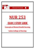 NUR 253 Exam 3 Study Guide &vert; Mental Health &vert; &lpar;2026 &sol; 2027&rpar;&vert; Galen College of Nursing&NewLine;