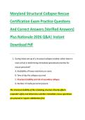 Maryland Structural Collapse Rescue &NewLine;Certification Exam Practice Questions &NewLine;And Correct Answers &lpar;Verified Answers&rpar; &NewLine;Plus Rationale 2026 Q&A&vert; Instant &NewLine;Download Pdf 